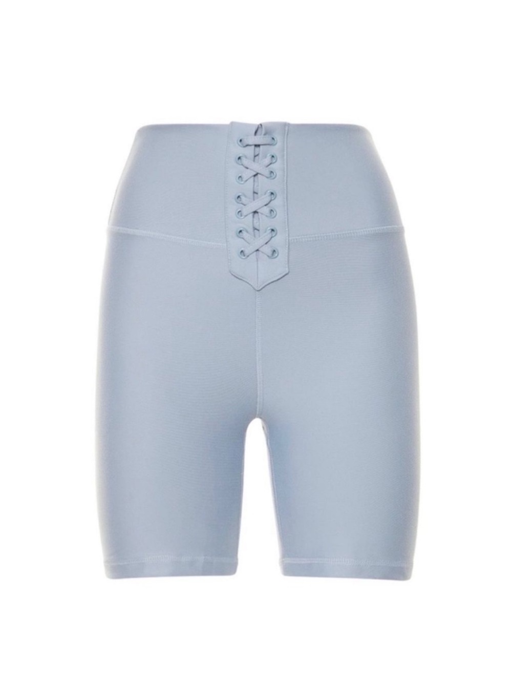 Weworewhat High-Waist Lace-Up Light Blue Women’s Bike Shorts